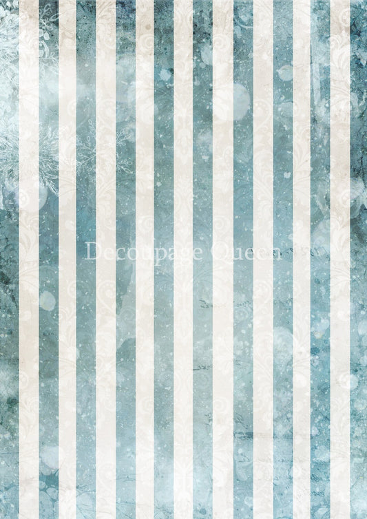 Decoupage Queen, Rice Paper, 2024 Winter Release, Fairy Tale, Stripes, Blue and White, Background, Wallpaper, Vintage Style, Christmas