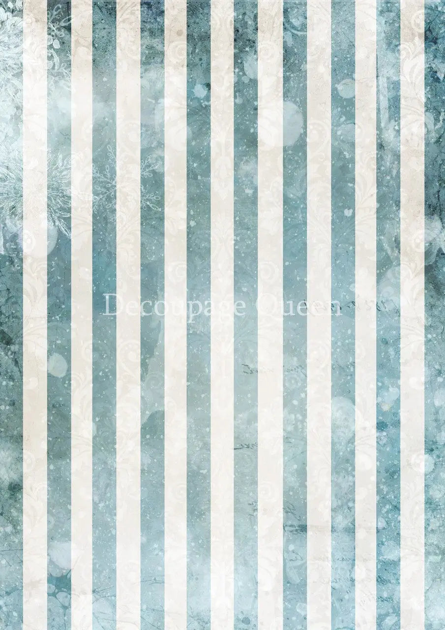 Decoupage Queen, Rice Paper, 2024 Winter Release, Fairy Tale, Stripes, Blue and White, Background, Wallpaper, Vintage Style, Christmas Decoupage Queen