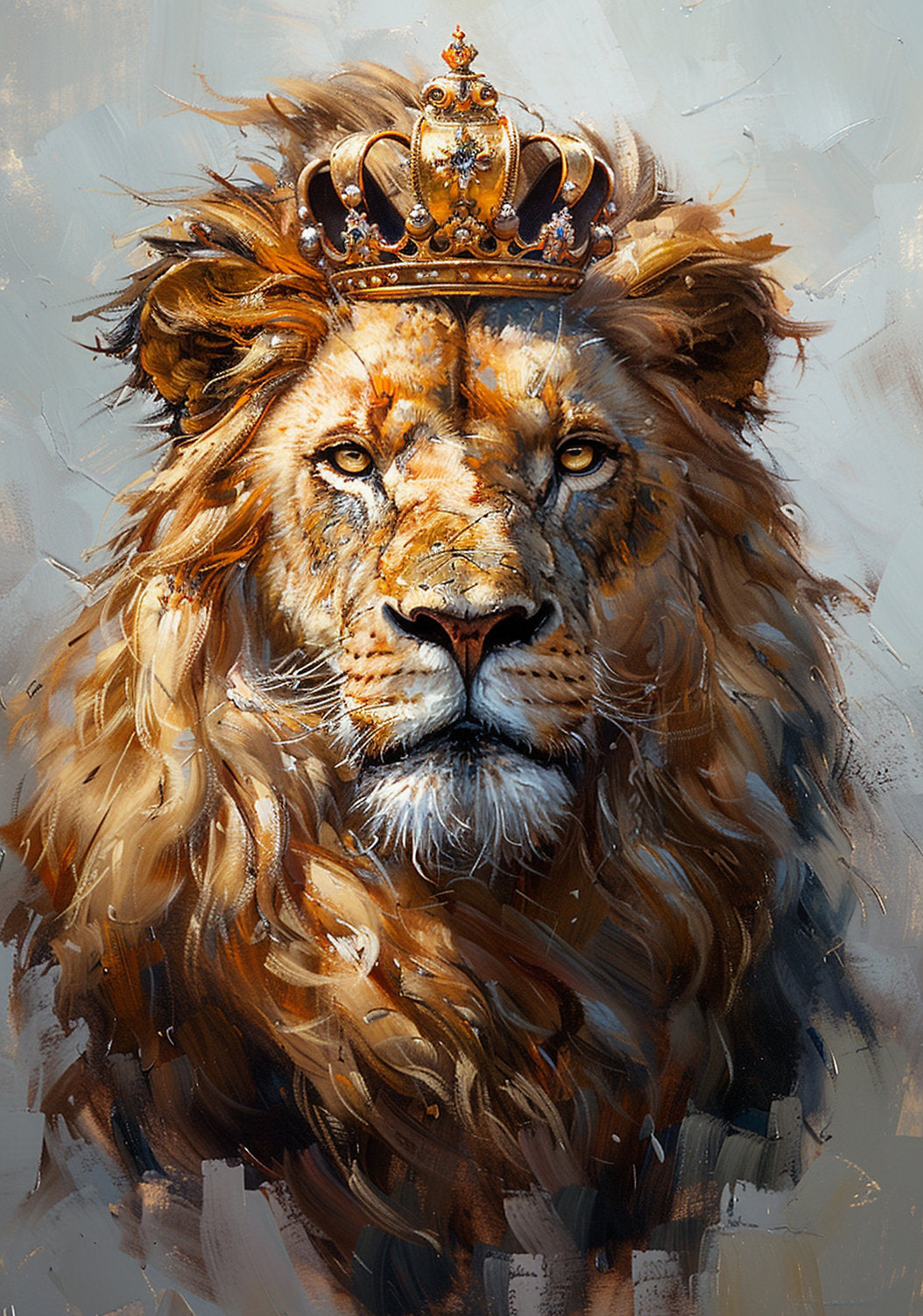 Reba Rose Creations, Rice Paper for Decoupage, Mixed Media, Royal King, Lion, Crown, 1050, A4 8.27 X 11.6