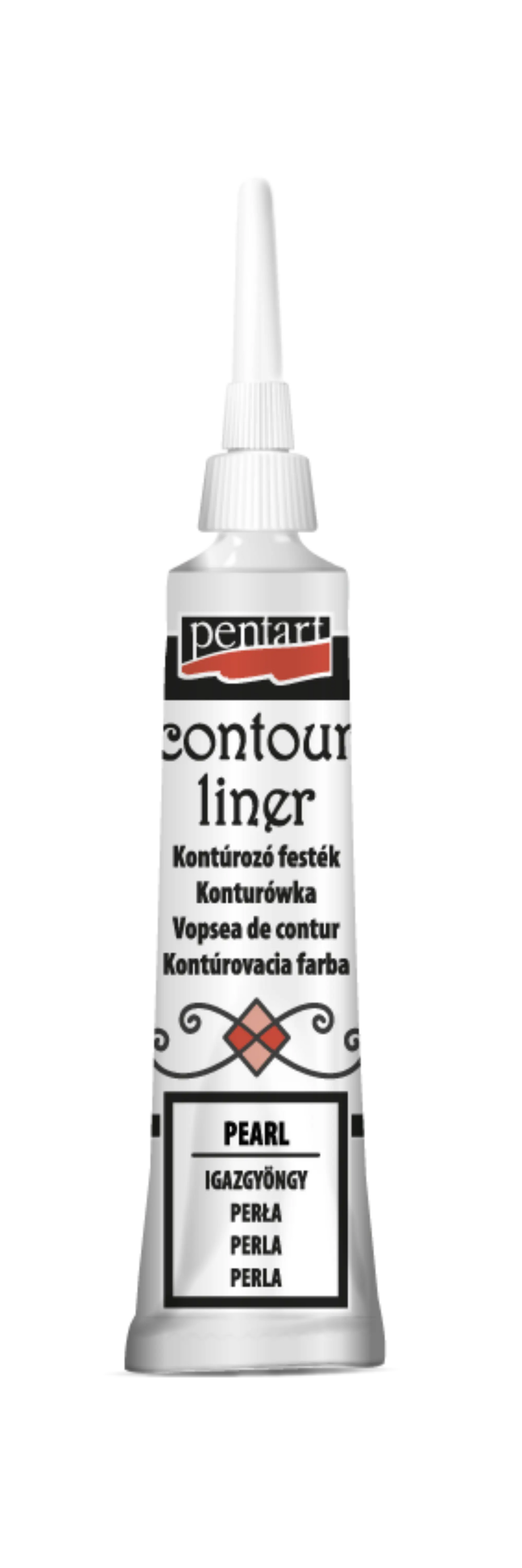 Pentart, Contour liner, 20 ml Blue, Green, Red, Black, Transparent, Pearl, Paint Pen, Water Based, 3d, Dimensional Pentart