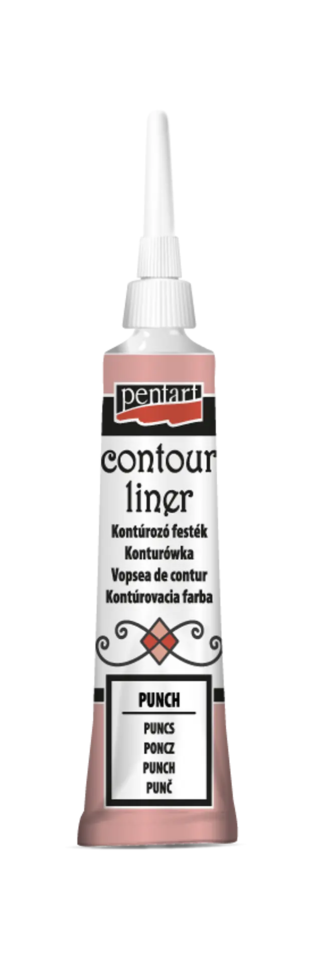 Pentart, Contour liner, 20 ml Raspberry, Punch Pink, Eggplant, Lead, Paint Pen, Water Based, 3d, Dimensional Pentart