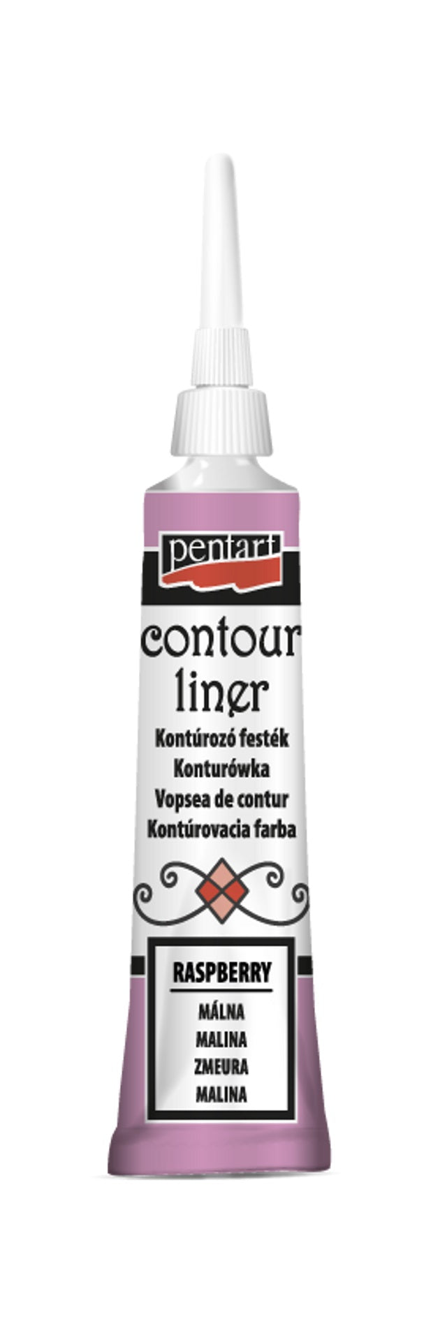 Pentart, Contour liner, 20 ml Raspberry, Punch Pink, Eggplant, Lead, Paint Pen, Water Based, 3d, Dimensional