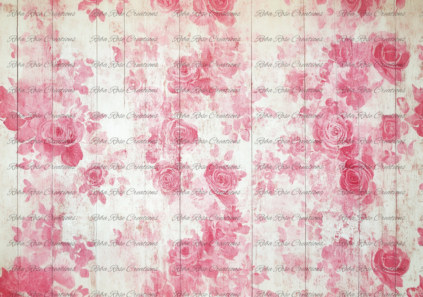 Reba Rose Creations, Rice Paper, Decoupage, Mixed Media, Pink, Roses, Background, Wallpaper, Shabby Chic, 1491, A4 8.27 X 11.6