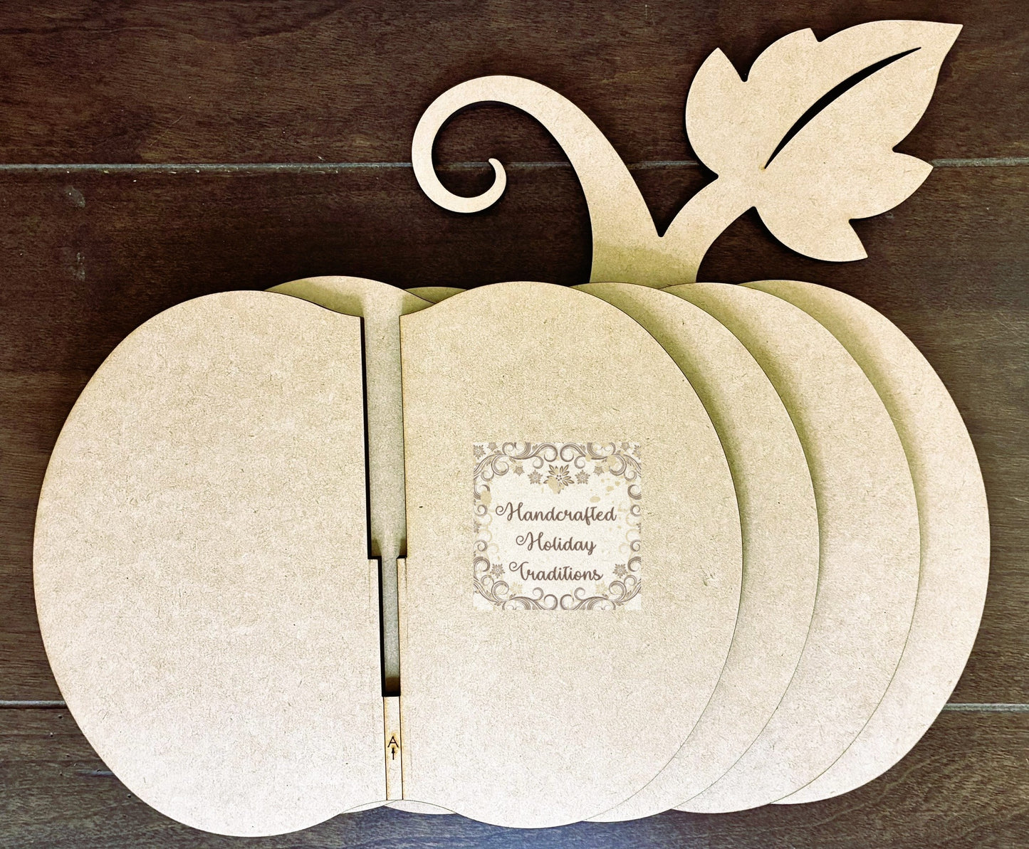 Laser Cut MDF 3D Pumpkin Unfinished Craft Kit, 4-piece, Decoupage, Mixed Media, Crafts, Halloween, 10.5"w x 12"h
