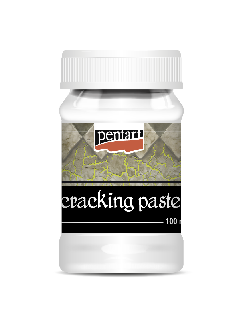 Pentart Cracking Paste, White, Cracked, Aged Effect, Water-Based, 230 ml, 100 ml sizes
