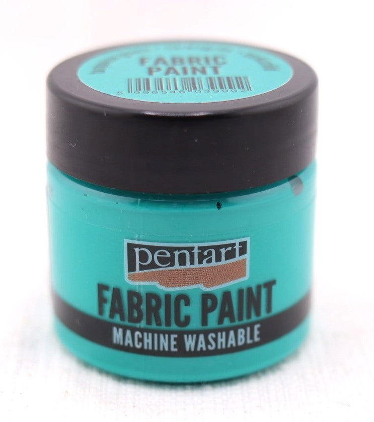 Pentart, Fabric, Textile, Leather, Paint, 50 ml Water Based, Washable, White, Pine Green, Black, Turquoise Blue, Turquoise Green, Purple