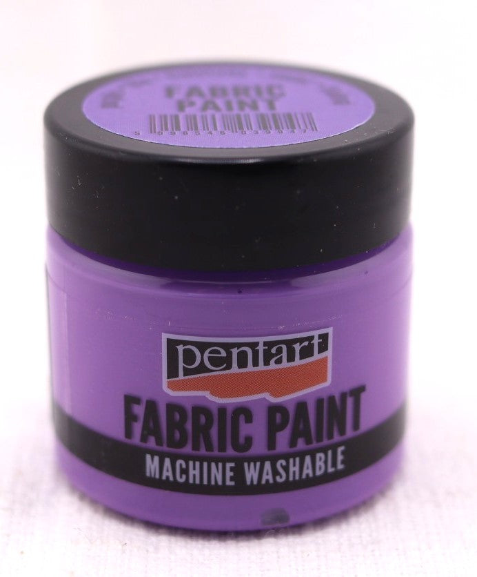 Pentart, Fabric, Textile, Leather, Paint, 50 ml Water Based, Washable, White, Pine Green, Black, Turquoise Blue, Turquoise Green, Purple