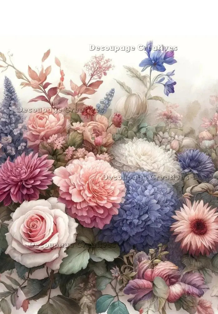Decoupage Creatives, Rice Paper for Decoupage, Deer, Decoupage Creatives, Rice Paper, Vibrant Garden, Flowers, Floral, Shabby Chic, Mixed Media, A4 8.27 X 11.69 DPD574 Decoupage Creatives