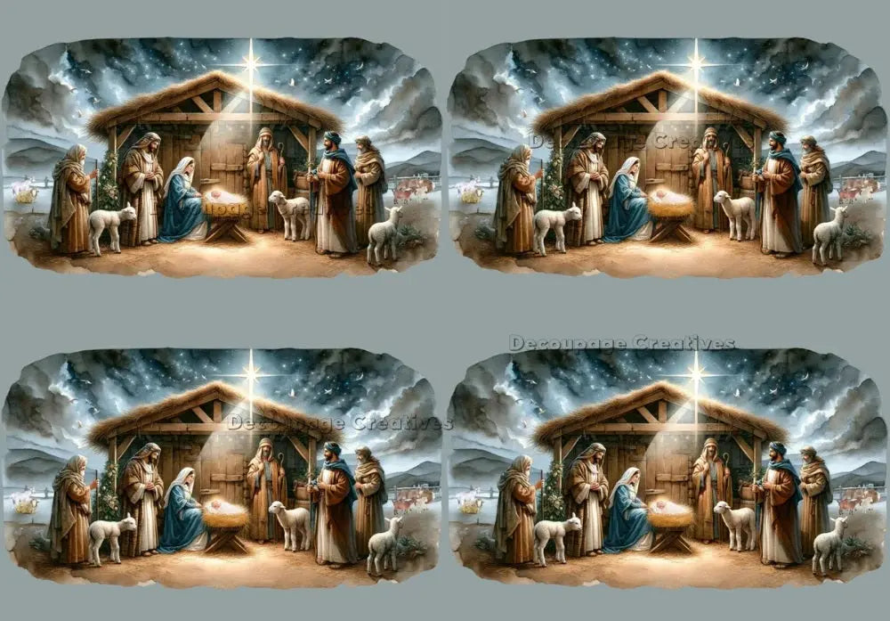 Decoupage Creatives, Rice Paper, Mixed Media, Winter, Scene, Holy Night, Nativity, Cards, Christmas, A4 8.27 X 11.69, DPD615 Decoupage Creatives