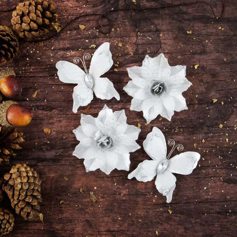 Prima Marketing, Paper Flowers, Bethlehem, Snow Frost, Silver, White, Glittery, Butterflies, Scrapbooking, Mixed Media, Crafts Prima Marketing