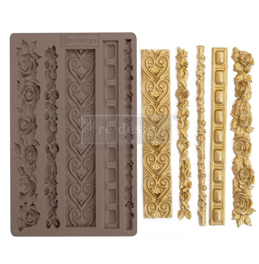 Re-Design with Prima, Vintage Style, Elegant Borders, Trims, Silicone Mold, 5″X8″X8, Trim, Border, Craft Supplies
