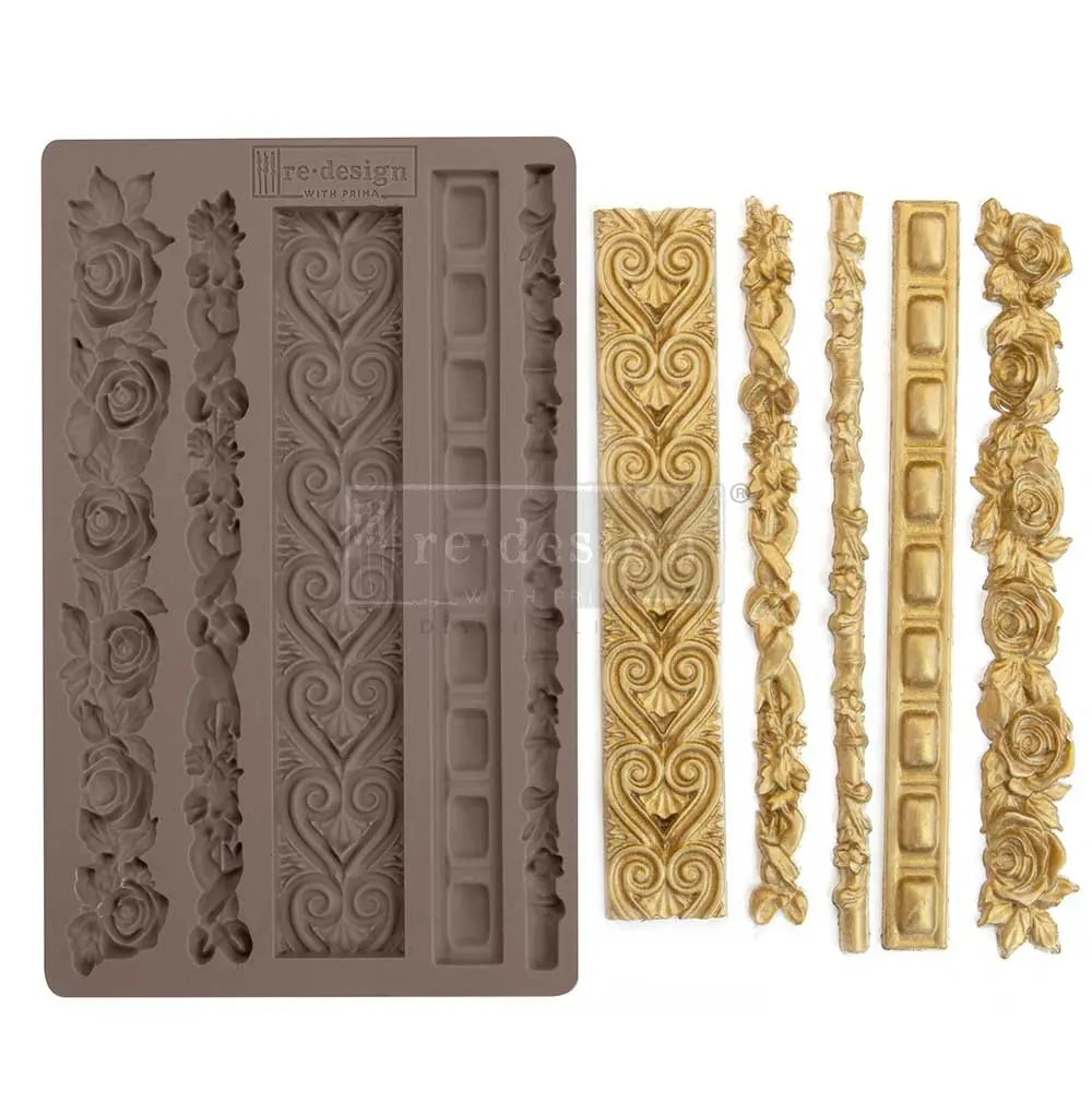 Re-Design with Prima, Vintage Style, Elegant Borders, Trims, Silicone Mold, 5″X8″X8, Trim, Border, Craft Supplies Re-Design with Prima