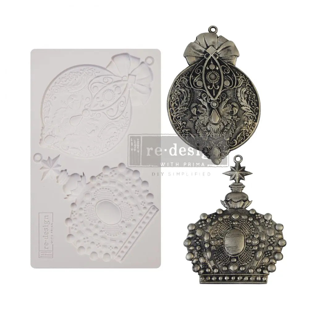 Re-Design with Prima, Victorian Adornments, Christmas, Ornaments, Decorations, Silicone Mold, 5″X8″, Craft Supplies Re-Design with Prima