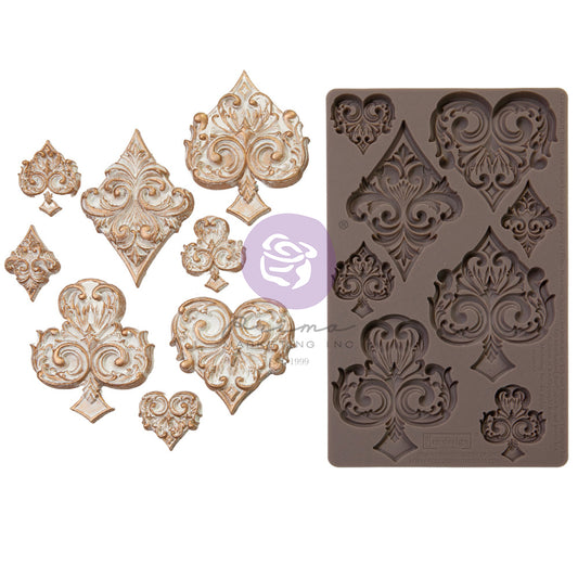 Re-Design with Prima, Lost in Wonderland Collection, Deck of Cards, 5″x8″x8mm, Decorations, Silicone Mold, Food Safe, Craft Supplies