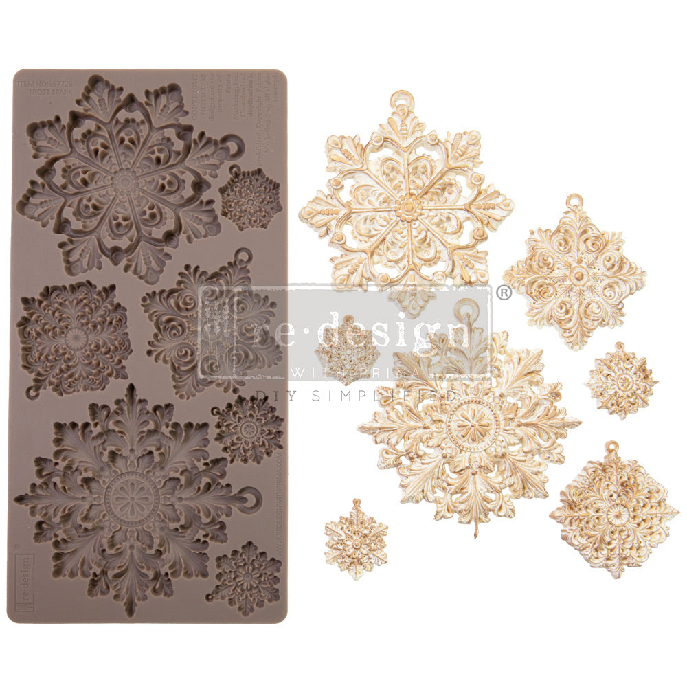 Re-Design with Prima, Limited Edition, Decor Moulds, Frost Spark, Holiday Collection, Silicone Mold, 5″X10″X8, Food Safe