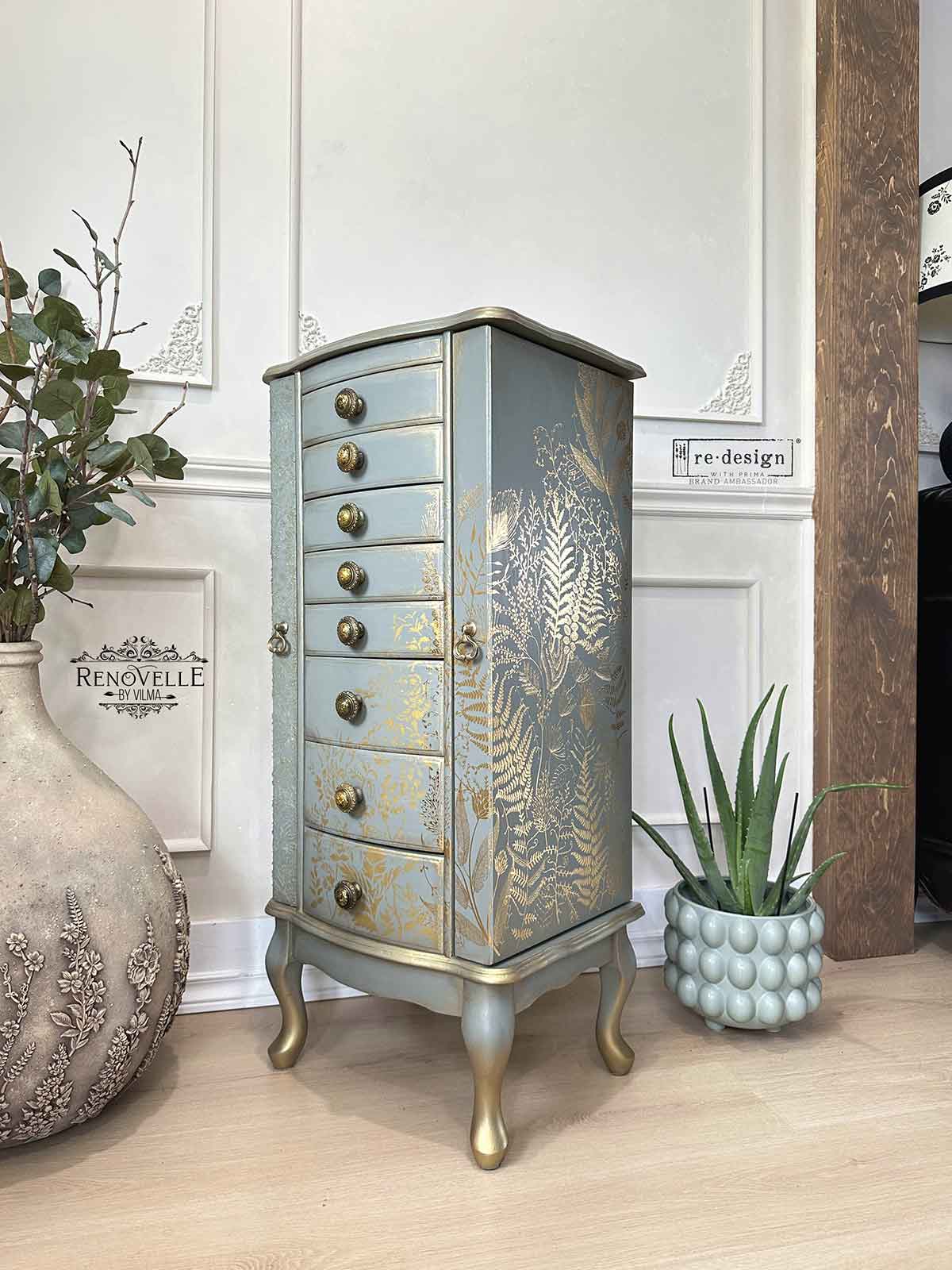 Re-Design with Prima, Decor Transfers, Gold Foil, Foliage Finesse, Leaves, Fronds, Foliage, Garden, Shabby, Chic, Kacha Re-Design with Prima