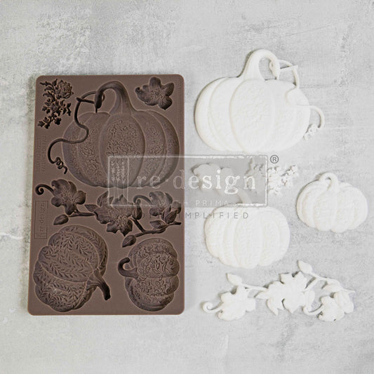 Re-Design with Prima, Falling for Fall, Pumpkins, Autumn Leaves, Decor Mould, Silicone Mold, Food Safe, 8.00 × 5.00 × 0.31 in
