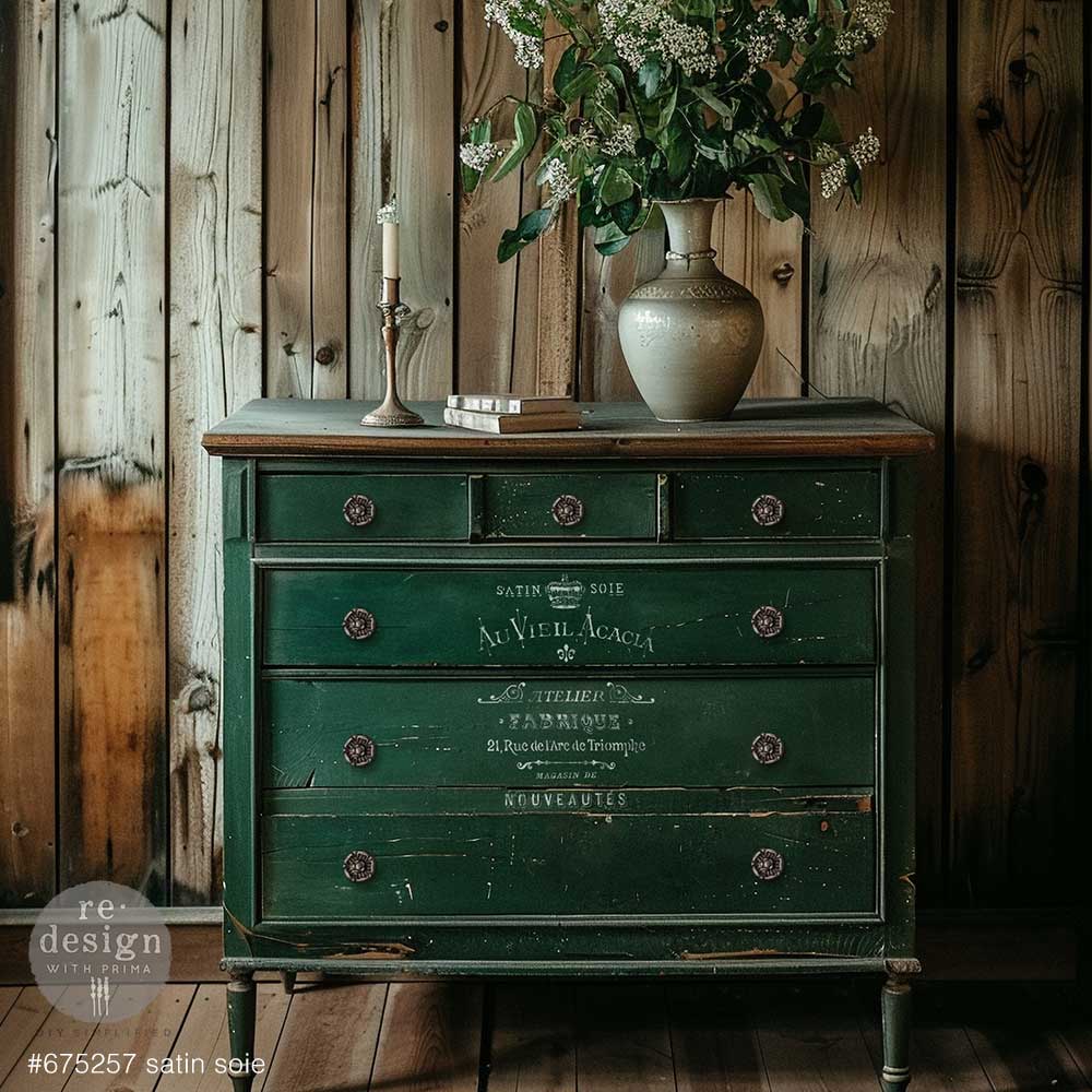 Re-Design Prima, Finnabair, Decor Stencil, Satin Soie, French signage, Antique Lettering, 1 pc, sheet size 9″x12″ Laser cut 16 mil Mylar