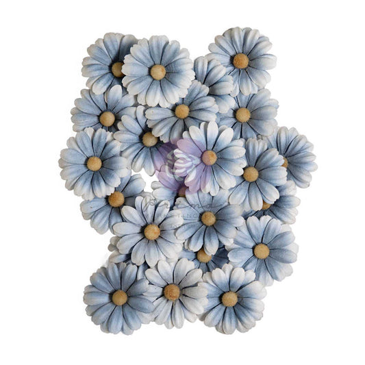 Prima Marketing, Paper Flowers, Return To Wonderland Collection Flowers, Blue Mist, 24 pcs, Scrapbooking, Mixed Media, Crafts, 675783