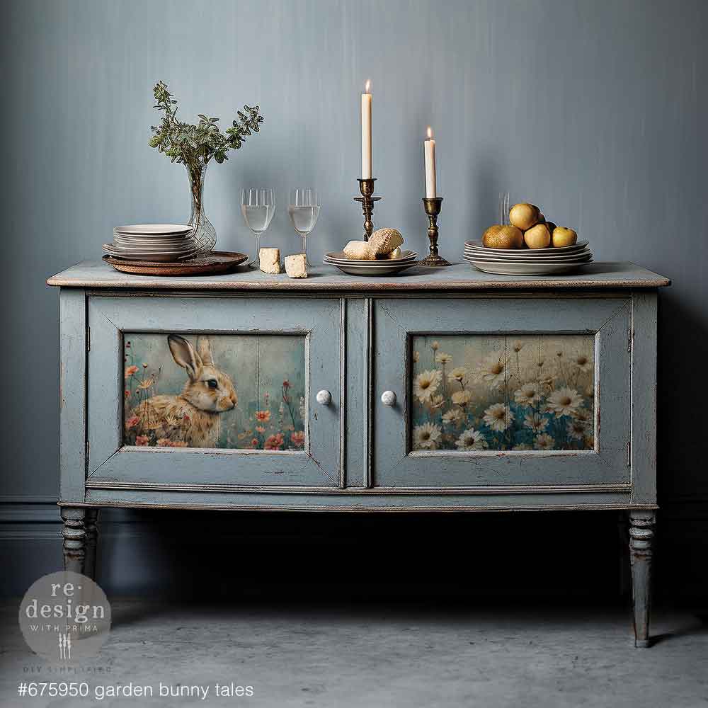 Re-Design with Prima, A3 Decoupage Fiber Pack, Garden Bunny Tales, Easter, Bunnies, 3 sheets, 11.7″x16.5″, Mixed Media