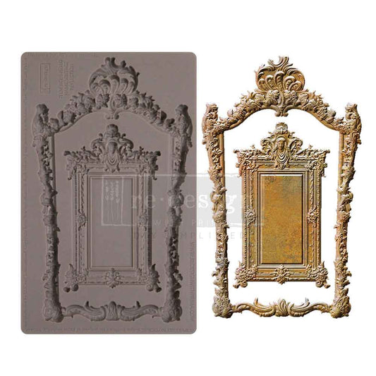 Re-Design with Prima, Decor Mould, Vintage Reflection, Frames, Baroque, Antique Style, Shabby Chic, Food Safe, Silicone Mold, 5″x8″