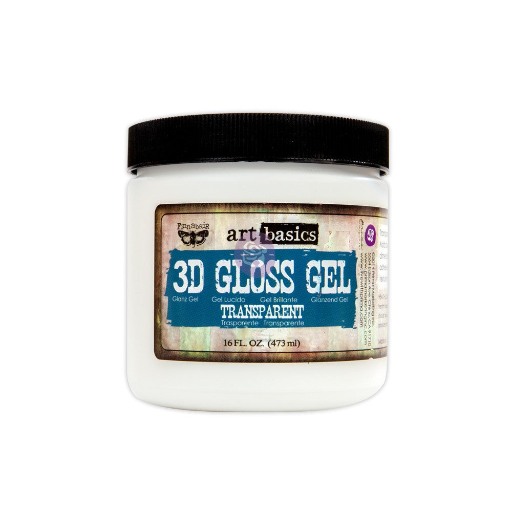 Re-Design with Prima, Art Basics, 3D Gloss Gel, Transparent, Water based, 16 fl. oz.