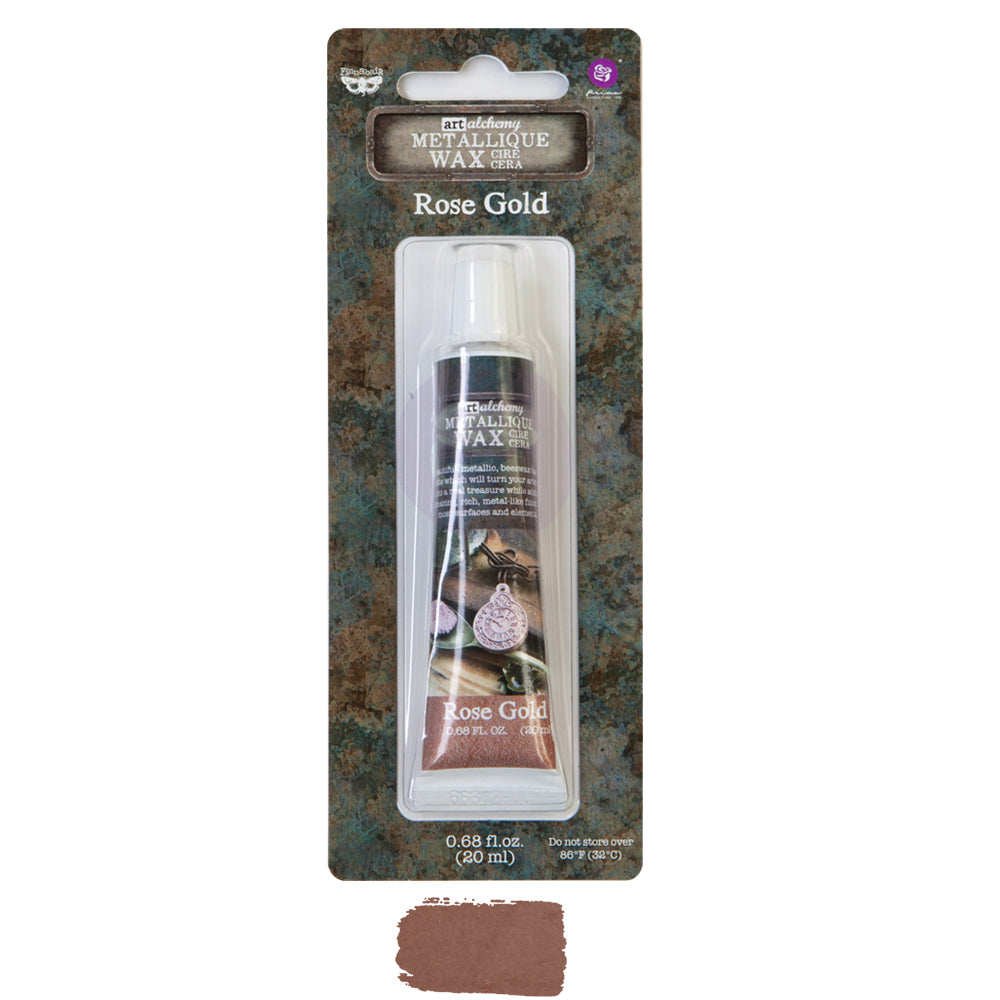 Re-Design with Prima, Decor, Art Alchemy, Metallique Wax, Beeswax-based, Sweet Rose, Gold, White Gold, Metallic, Home Decor, 20 ml tube