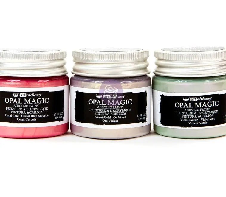 Finnabair, Art Alchemy, OPAL MAGIC MERMAID, Acrylic Paint Set of 3 Re-Design with Prima