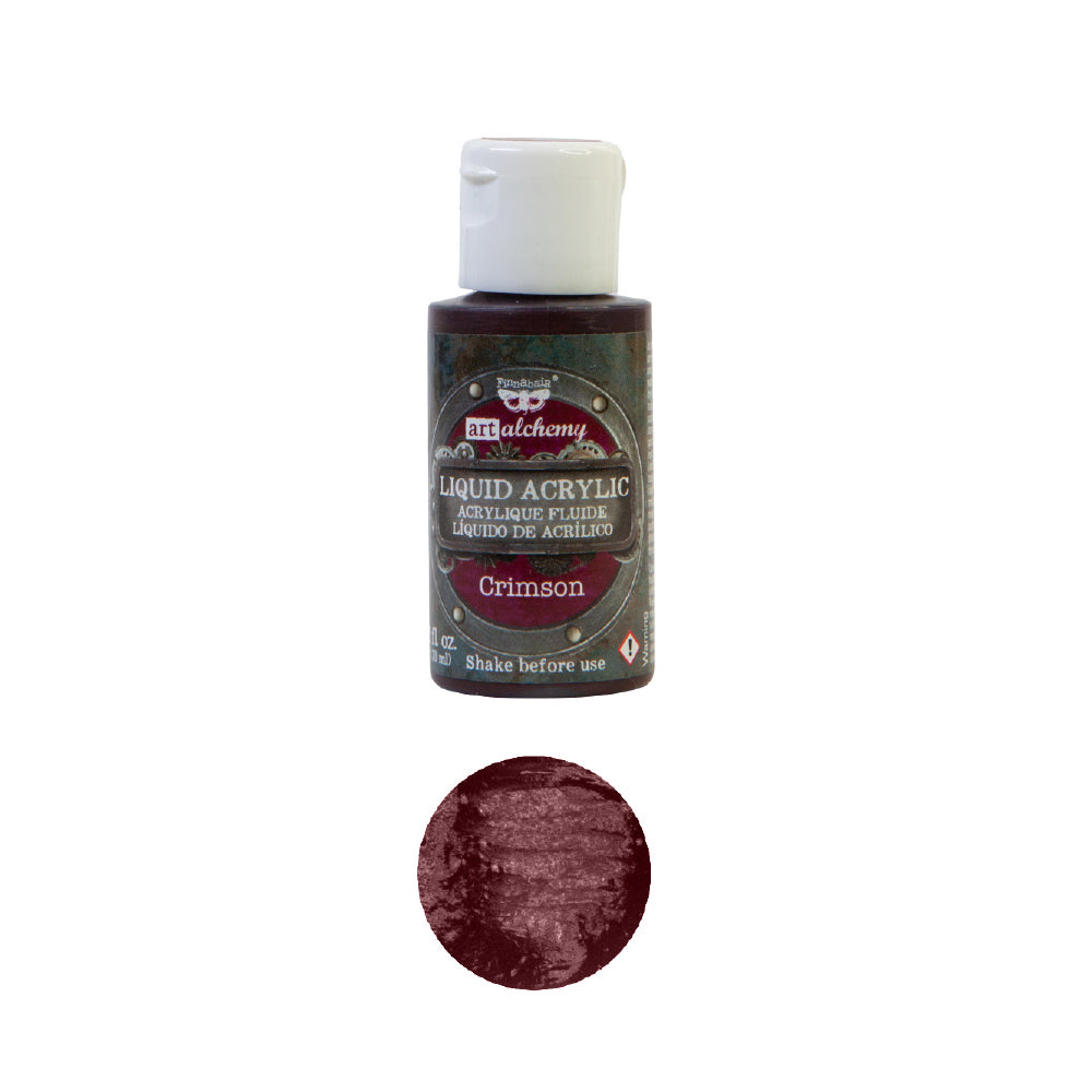 Finnabair Art Alchemy, Liquid Acrylic Paint, Coral, Vibrant, Colors, 30 ml