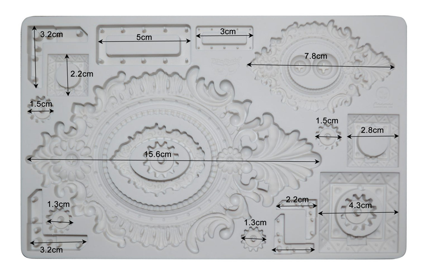 Re-Design with Prima, Grungy Frames, Vintage Antique Style, Decorations, Food Safe, Silicone Mold 8.00 × 5.00 × 0.31 in