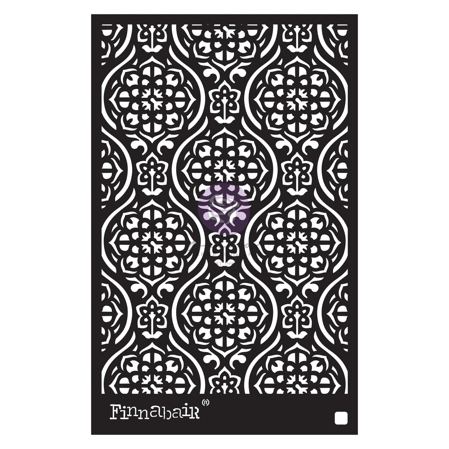 Finnabair, Decor Stencil, Victorian Tiles, 6″x9″, Laser cut 16 mil Mylar Re-Design with Prima