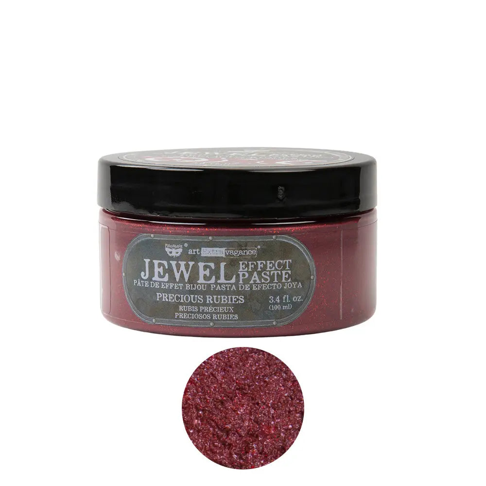 Finnabair, Art Extravagance, Jewel Texture Paste, Amethyst, Golden Dust, Precious Rubies, Onyx, True Emeralds, Metallic, Glittery, 3.4 oz Re-Design with Prima