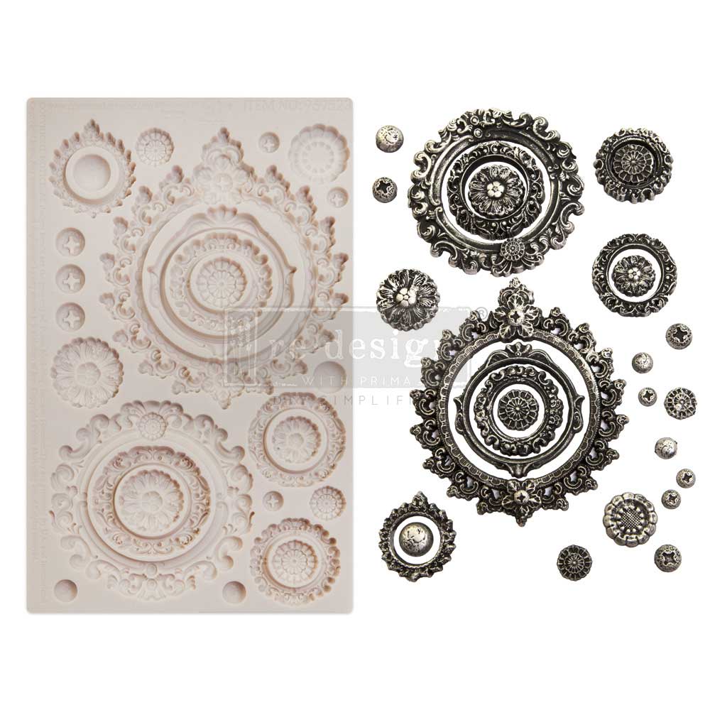 Finnabair Molds, Silicone, Mirror Frames, Buttons, Vintage, Antique Style