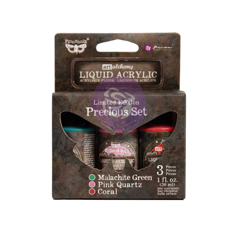 Re-Design Prima, Art Alchemy, Liquid Acrylic Paint, Set of 3, Mixed Media, Crafts, Water based, Non-Toxic, Limited Edition, 1 oz each