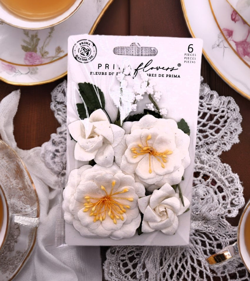 Prima Marketing, Paper Flowers, Sharon Ziv, Porcelain Florals Collection, 6 piece, Peonies, Roses, Scrapbooking, Mixed Media, Crafts, 661120