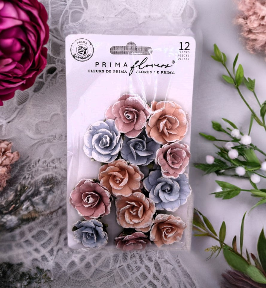 Prima Marketing, Paper Flowers, Bohemian Heart Collection, Wild at Heart, Roses, 12 pc Mix, Scrapbooking, Mixed Media, Crafts, 668327