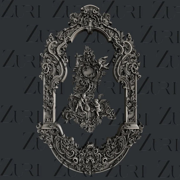 Zuri Silicone Mould, Angels and Frames, Vintage Dreams Collection, 6.3 × 4.3 × 0.31 in