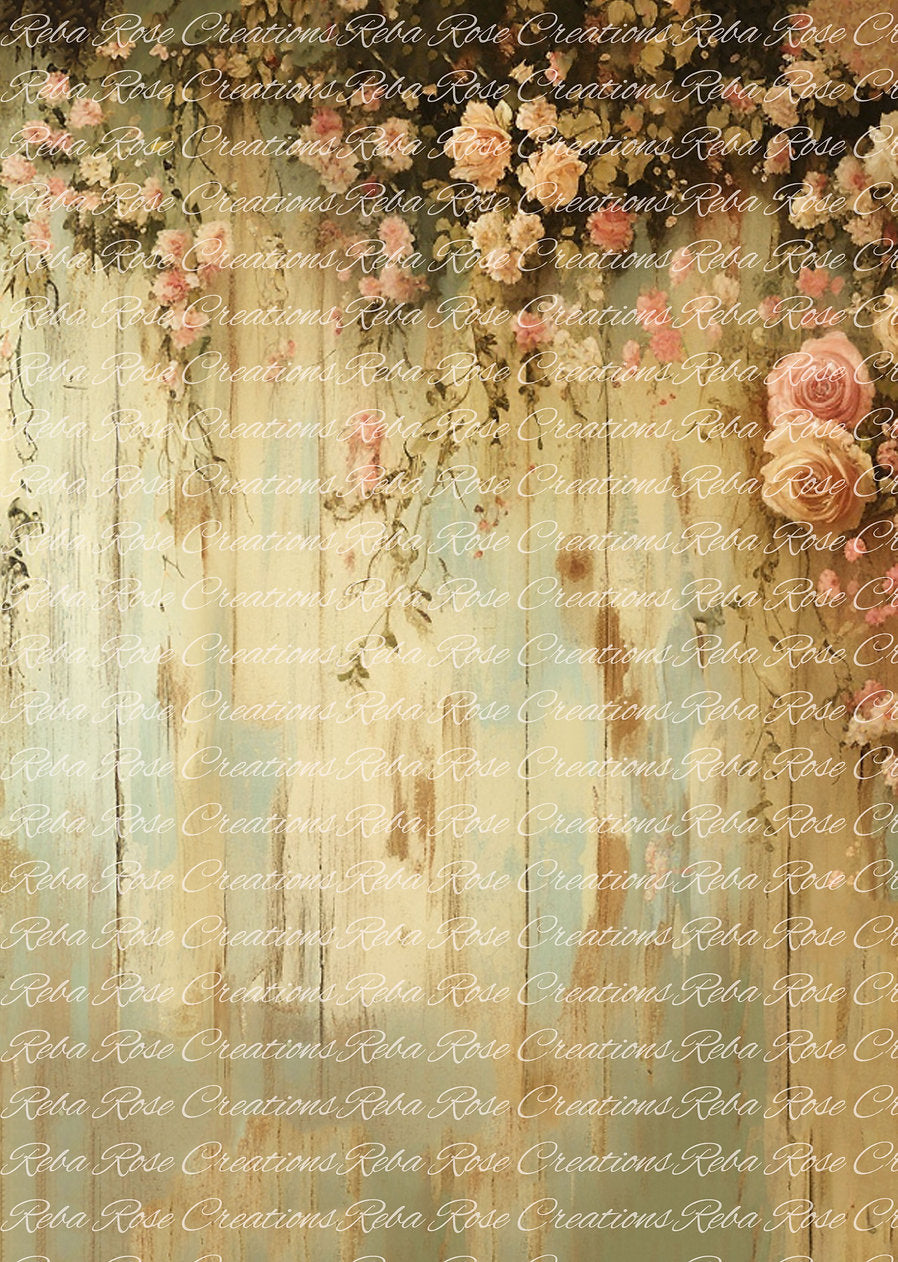 Reba Rose Rice Paper for Decoupage | Vintage Floral Wall Background | Shabby Chic Design, Furniture Upcycle, Mixed Media, A3 11.7 x 16.5