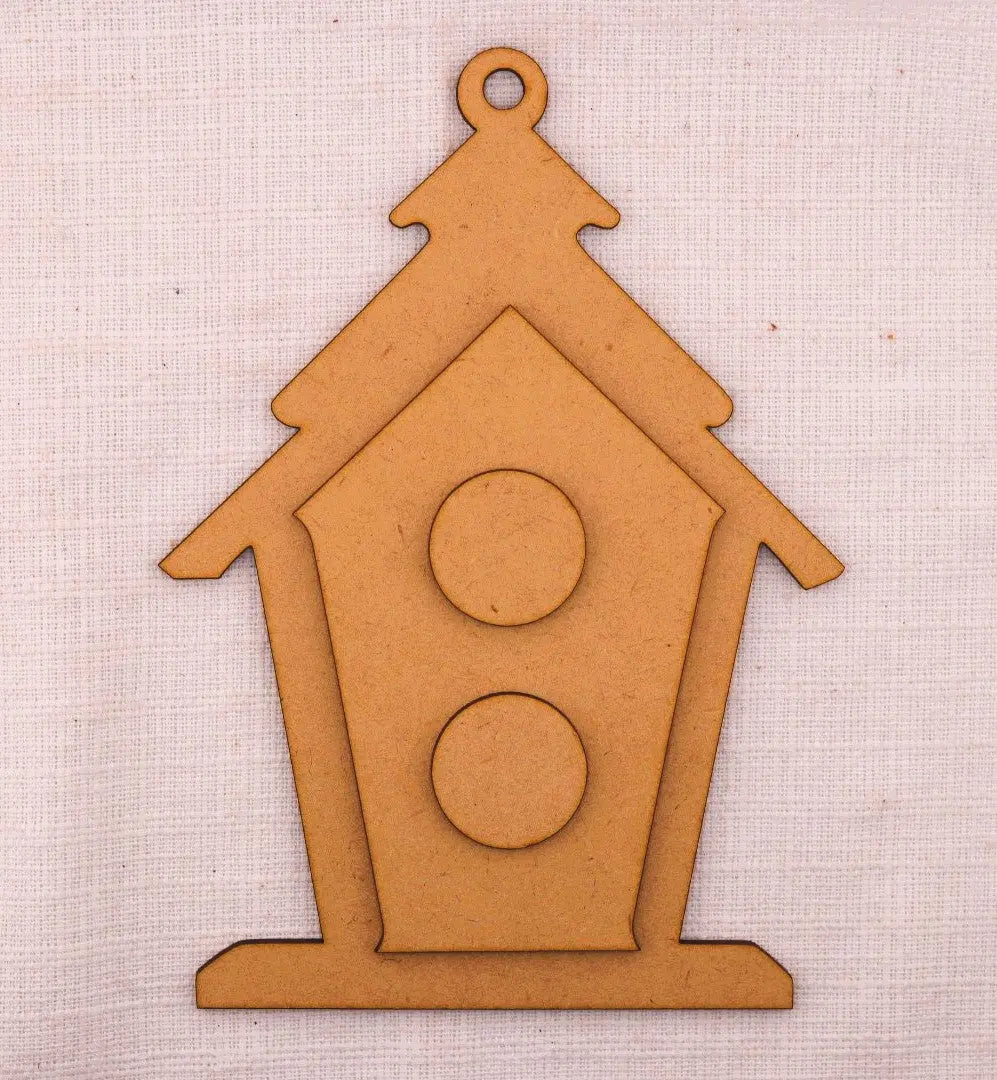 Laser Cut MDF, Christmas Ornament, Bird House with overlays, Blank, Base, 4 piece, Decoupage, Mixed Media, Crafts, 5.25” X 7.5” Handcrafted Holiday Traditions
