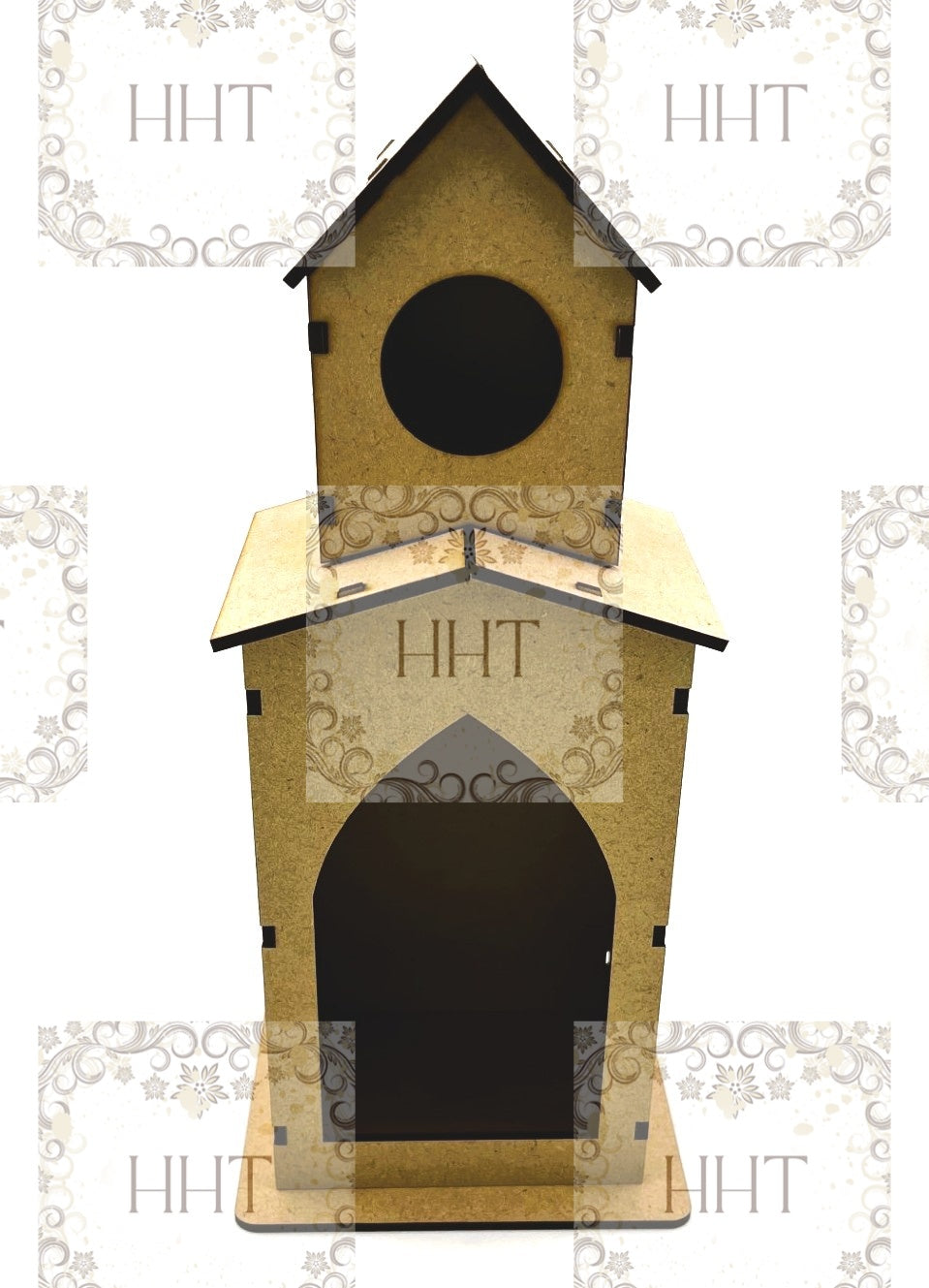 Laser Cut MDF, Bird House, Craft, Base, Blank, Canvas, Decoupage, Mixed Media, Paintable, 11 pc, 6"w x 4"l x 6"h, Decorative, Buildable Kit (Copy)