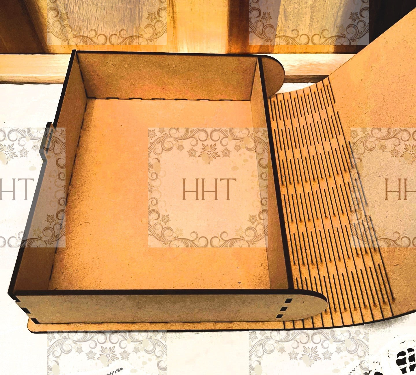 Laser Cut, MDF, Book, Box, Craft, Base, Blank, Canvas, Decoupage, Mixed Media, Paintable, Self-Assembly, Buildable, 7.25" x 8.25" x 2.25"