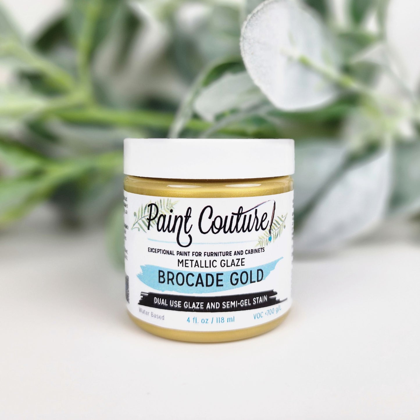 Paint Couture, Glaze, Water-based, metallic, Wood Stain, Top coat, Self-leveling, Antiqued Aged Look, 1 oz
