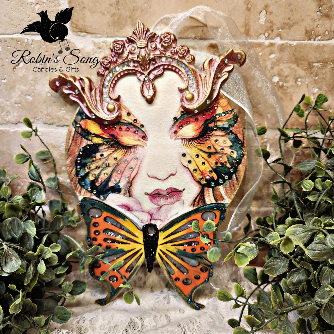 Laser Cut, MDF, Butterfly, Ornament, Plaque, Craft, Base, Blank, Canvas, Center Overlay, 2 pc, Decoupage, Mixed Media
