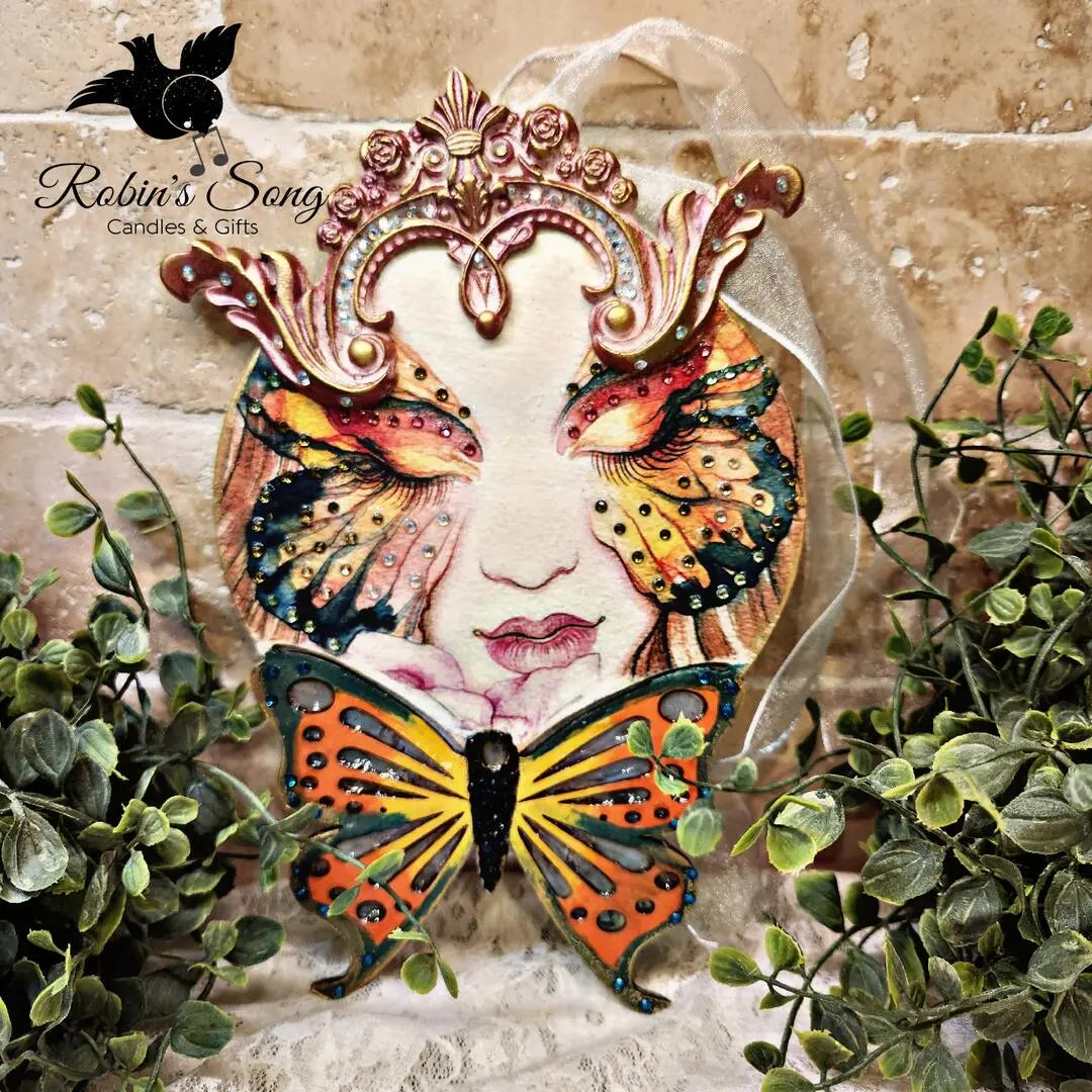 Laser Cut, MDF, Butterfly, Ornament, Plaque, Craft, Base, Blank, Canvas, Center Overlay, 2 pc, Decoupage, Mixed Media Handcrafted Holiday Traditions