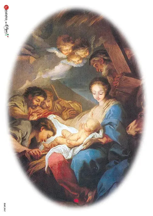 Paper Designs, Rice Paper, Nativity, Baby Jesus, Mary, Joseph, Holy Family, CULT-0067, Decoupage, Mixed Media, A4 8.27 x 11.69 Paper Designs