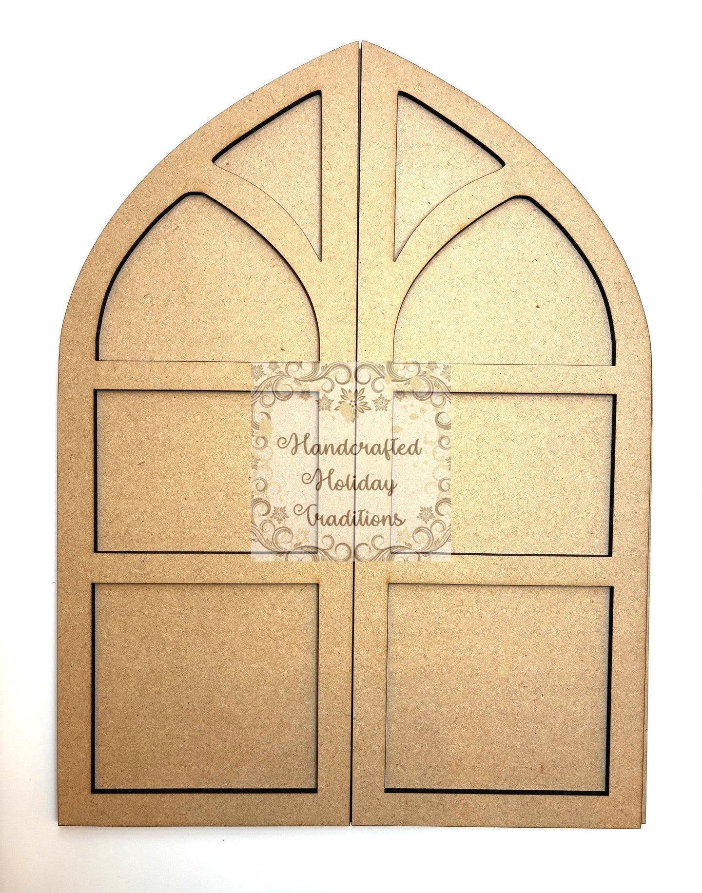 Laser Cut, MDF, Vintage Style, Cathedral, Church Windows, Plaque, Base, Blank, Decoupage, Mixed Media, 3 piece