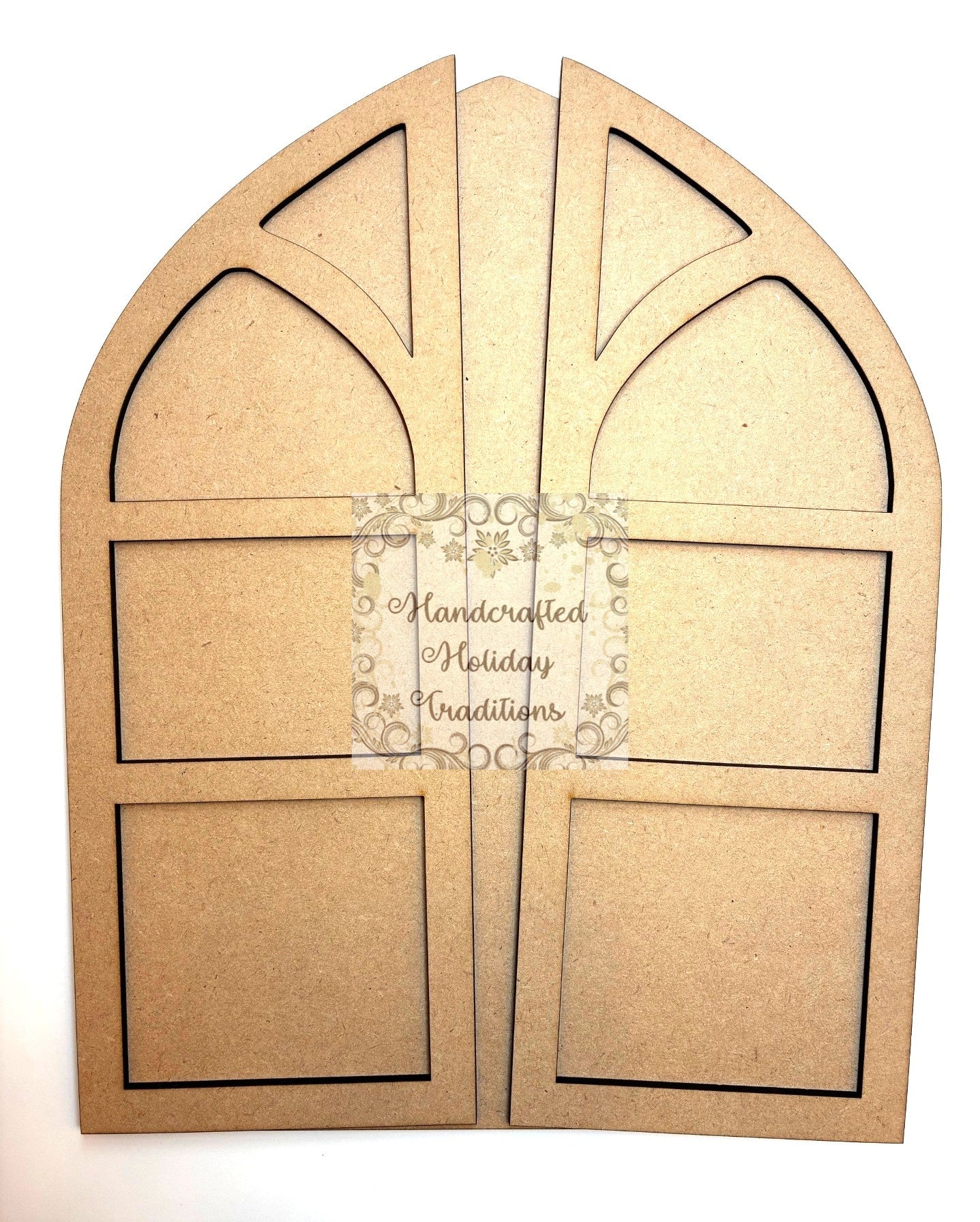 Laser Cut, MDF, Vintage Style, Cathedral, Church Windows, Plaque, Base, Blank, Decoupage, Mixed Media, 3 piece