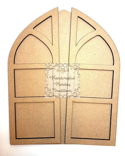 Laser Cut, MDF, Vintage Style, Cathedral, Church Windows, Plaque, Base, Blank, Decoupage, Mixed Media, 3 piece