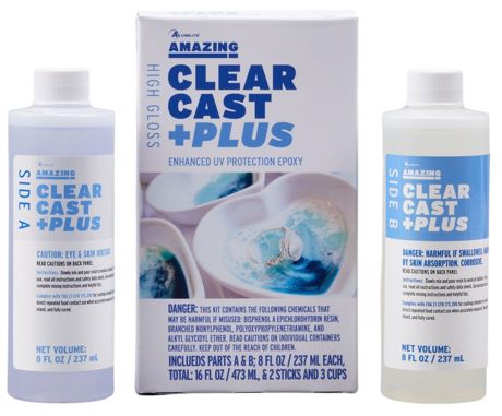 Alumite, Amazing Clear Epoxy Resin and Resin Plus UV, High Gloss, Casting Material, Decor Molds, Includes Parts A, B, 8 Fl oz, Multi-purpose