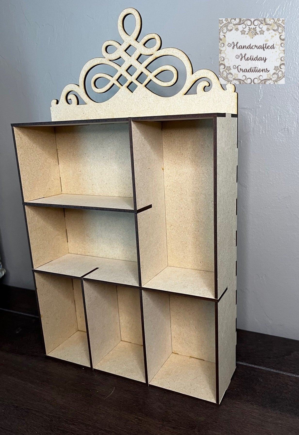 Laser Cut, MDF, Buildable, Vintage Style, Shadow Box with compartments, Blank, Base, Decoupage, Mixed Media, Crafts, 8.5"w x 14.5"h x 2.5"d